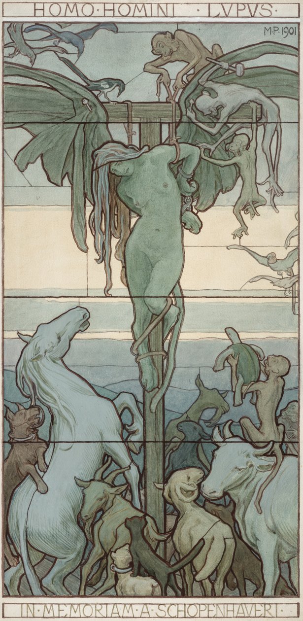 Homo homo lupus, 1901 tekijältä Max Pirner