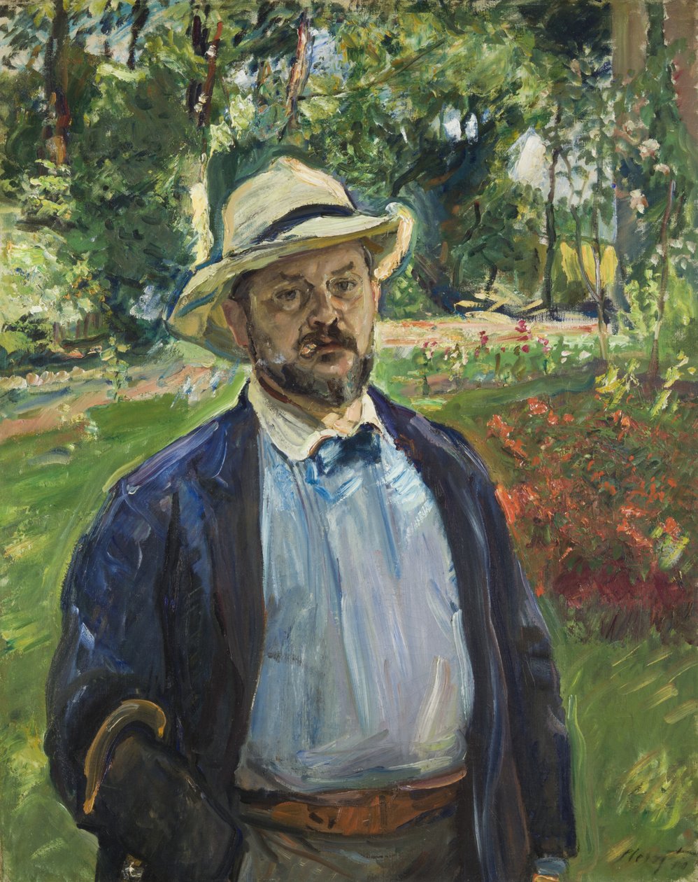 Omakuva Godramsteinin puutarhassa, 1910 tekijältä Max Slevogt