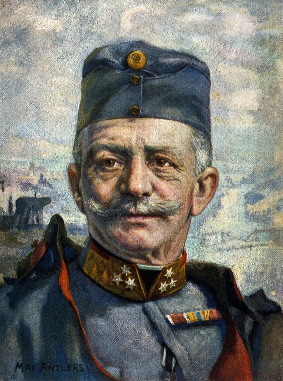 Conrad von Hotzendorfin (1852-1925), Itävalta-Unkarin armeijan marekaalin muotokuva” (piirustus) tekijältä Max Antlers