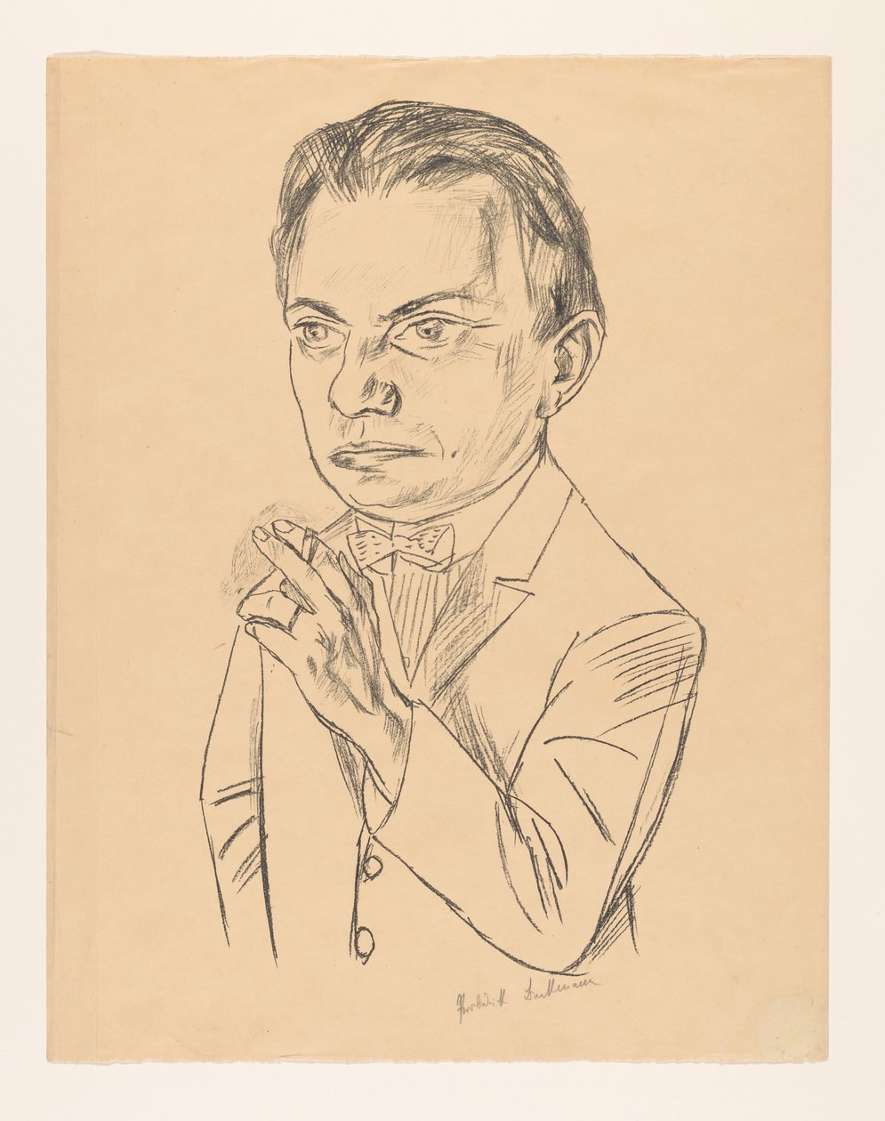 Omakuva savukkeella tekijältä Max Beckmann (signed by artist)