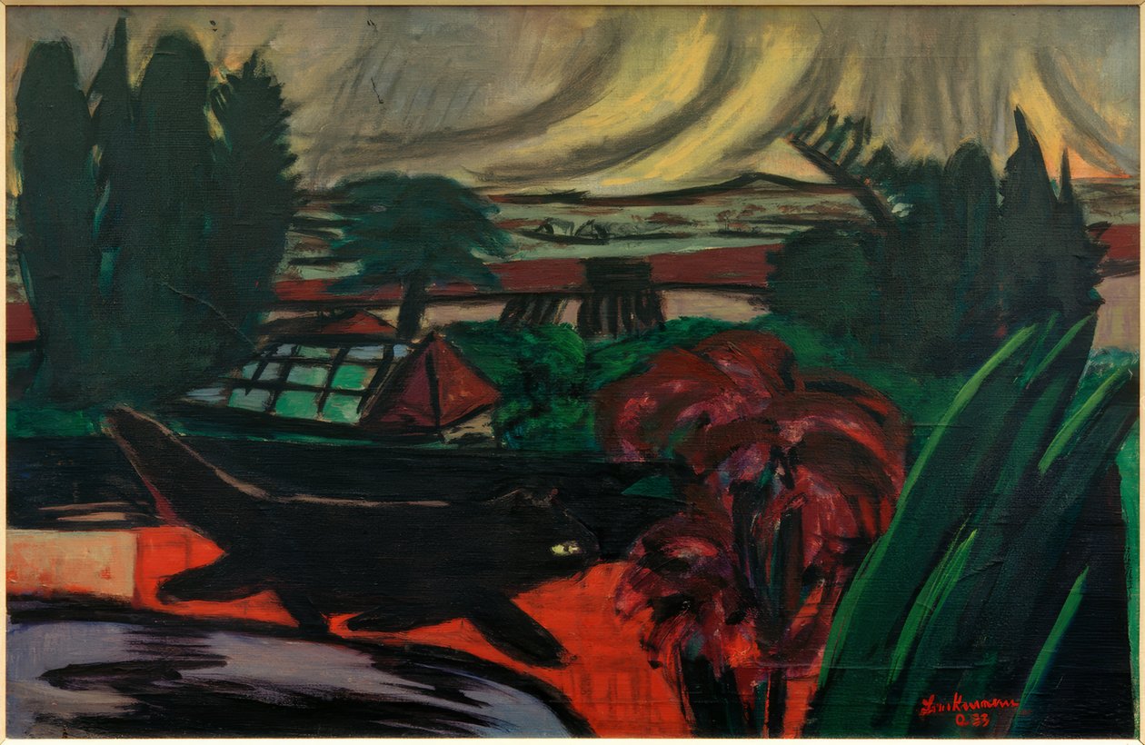 Iltapuutarha ukkosmyrskyssä tekijältä Max Beckmann
