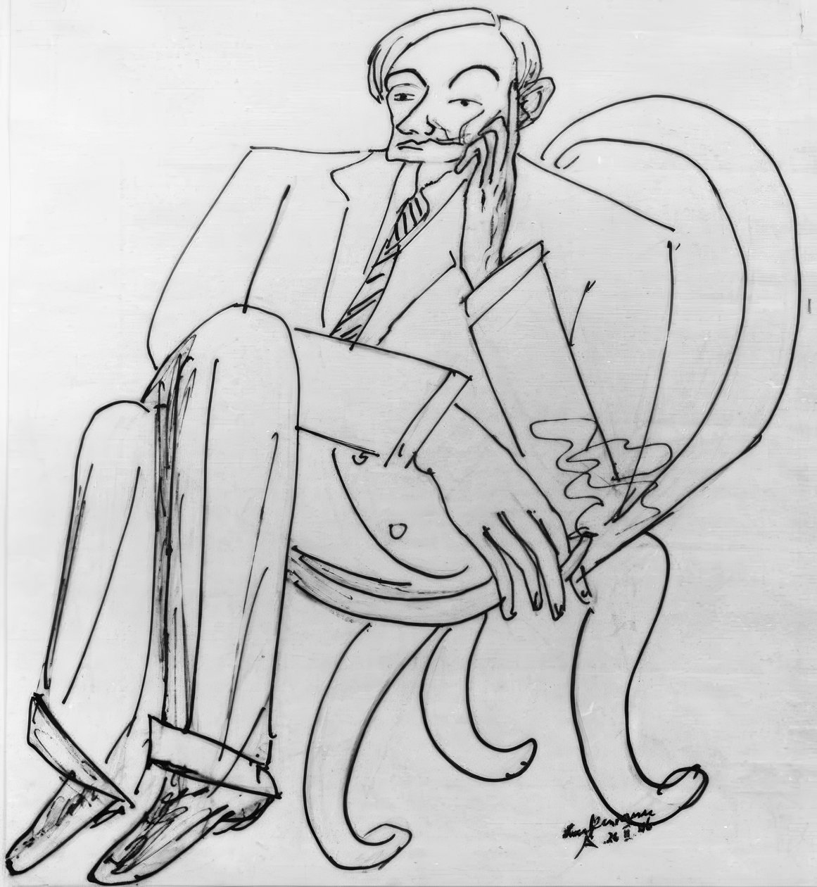 Friedrich Vordemberge-Gilden muotokuva - syylä tekijältä Max Beckmann