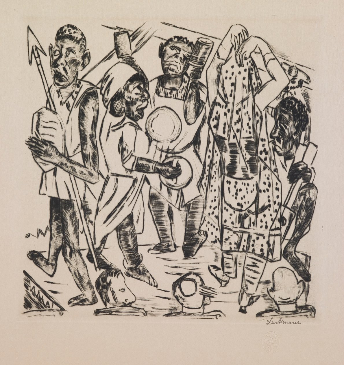 Dança Negra, placa 9 do portfólio “Feira Anual”finlandesa tekijältä Max Beckmann