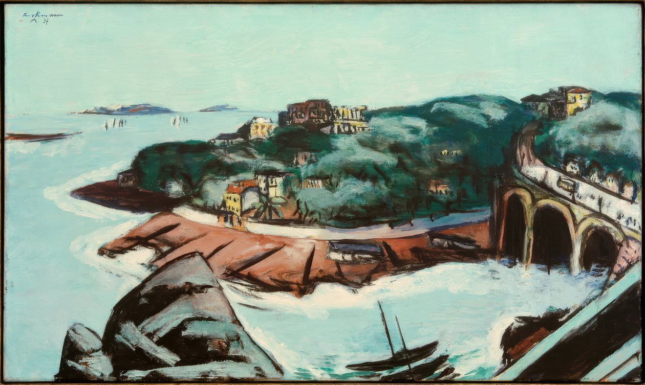 Näkymä lähiöihin meren rannalla lähellä Marseillea tekijältä Max Beckmann