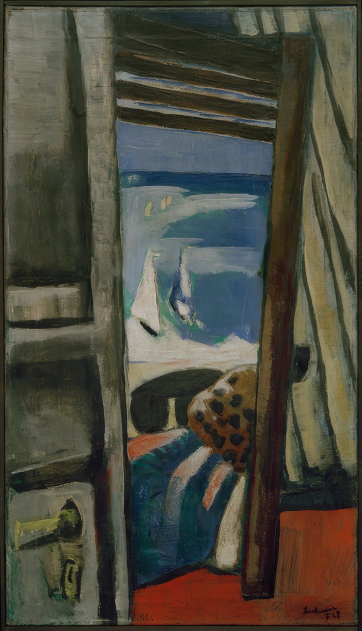 Näkymä merelle, punainen, harmaa, sininen tekijältä Max Beckmann