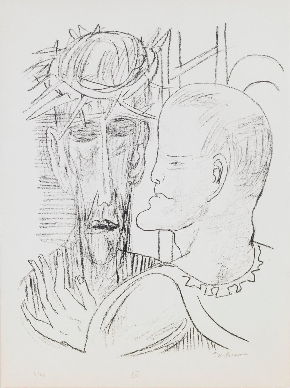 Kristus ja Pilatus, levy 15 portfoliosta "Päivä ja unelma" tekijältä Max Beckmann