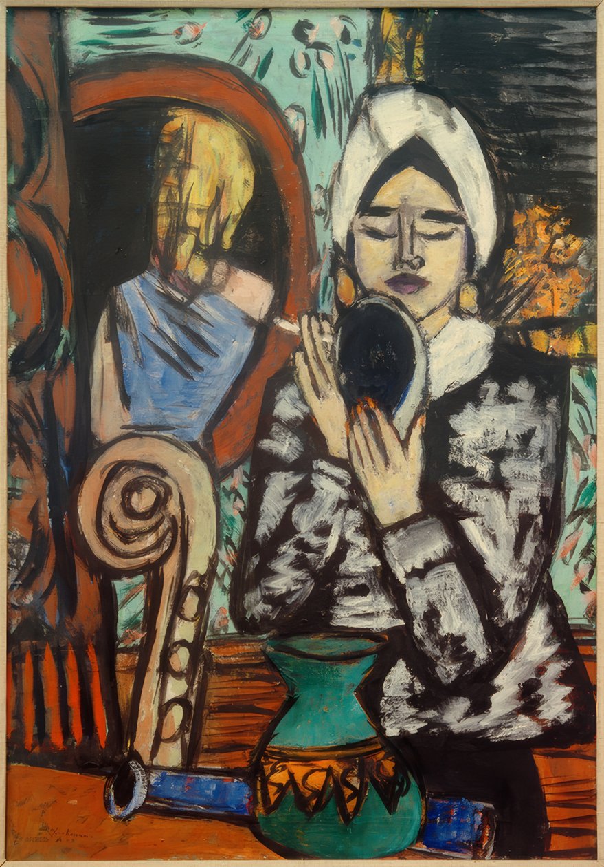 Nainen peilin kanssa tekijältä Max Beckmann