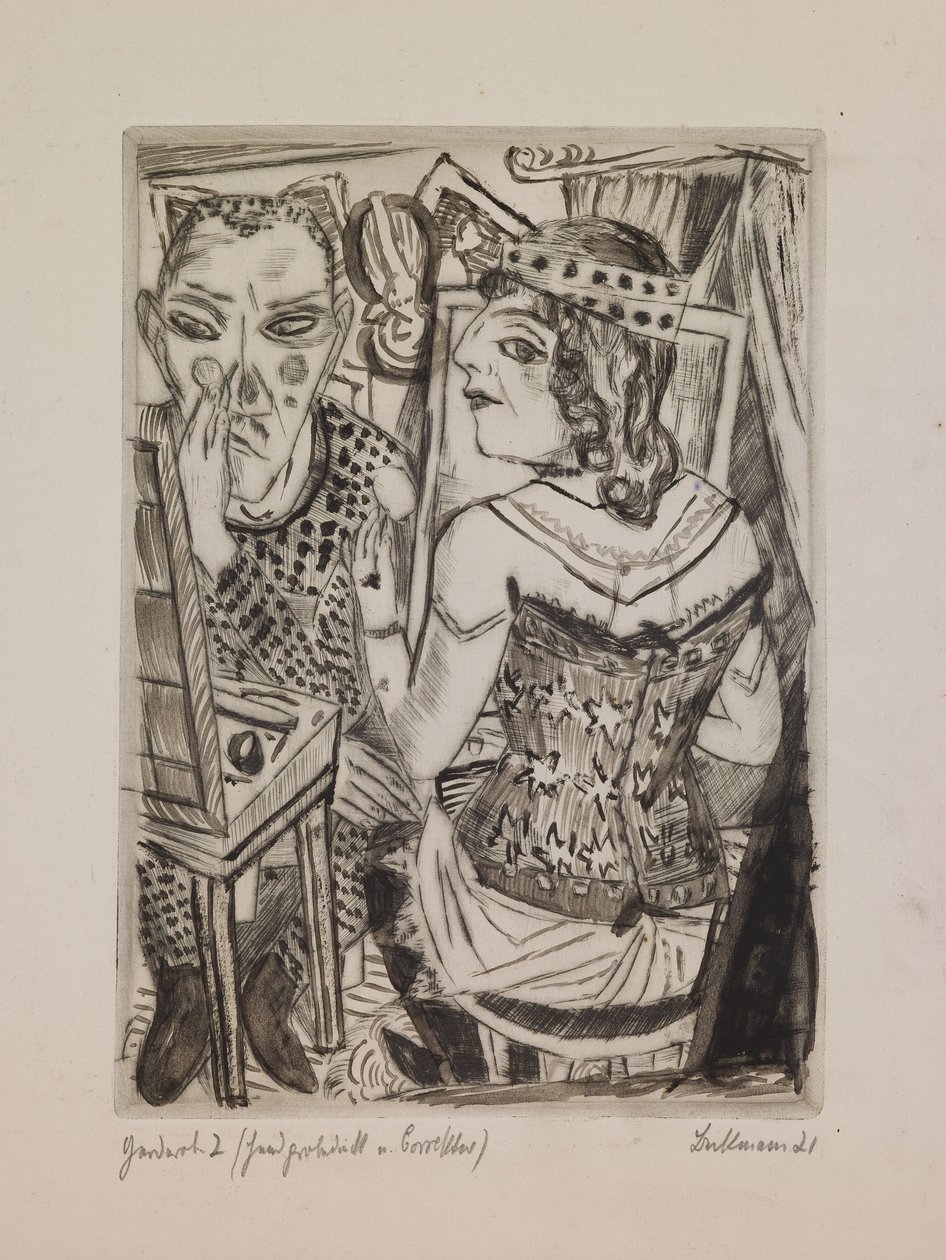 Pukuhuone, levy 2 salkusta "Vuosimessut". tekijältä Max Beckmann
