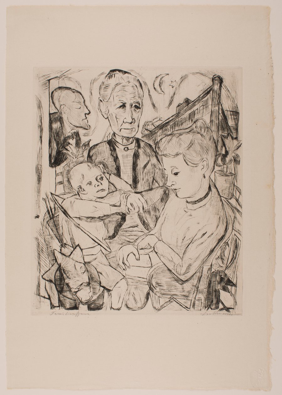 Perhekohtaus (Beckmann Family), levy 2 portfoliosta "Faces" tekijältä Max Beckmann