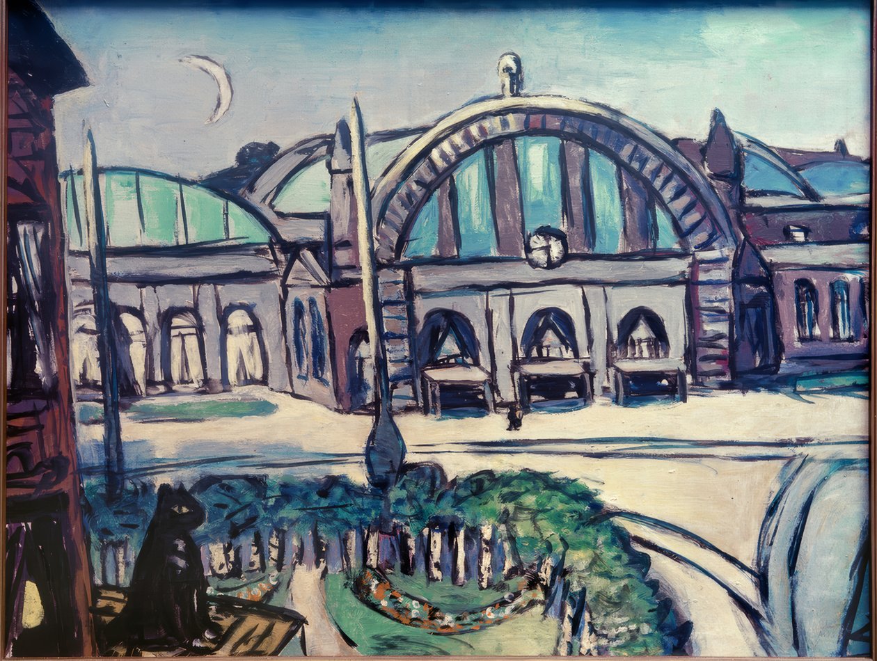 Frankfurtin päärautatieasema tekijältä Max Beckmann
