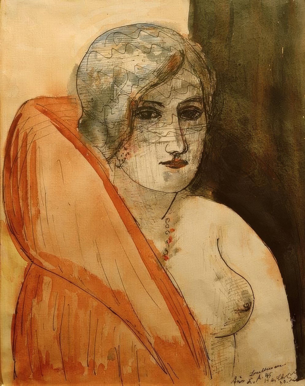 Nainen turkissa tekijältä Max Beckmann