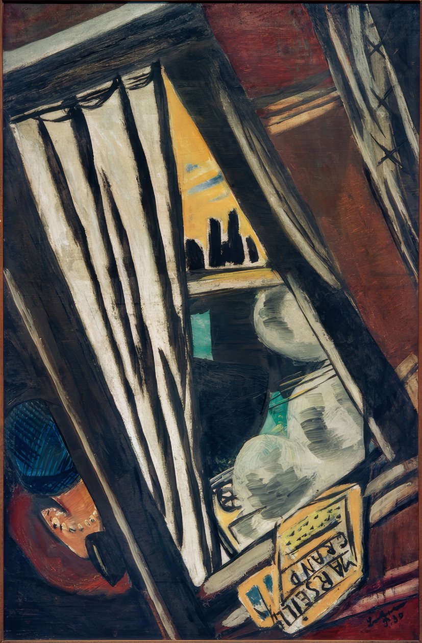 Kultainen nuoli: Näkymä pikajunan ikkunasta tekijältä Max Beckmann