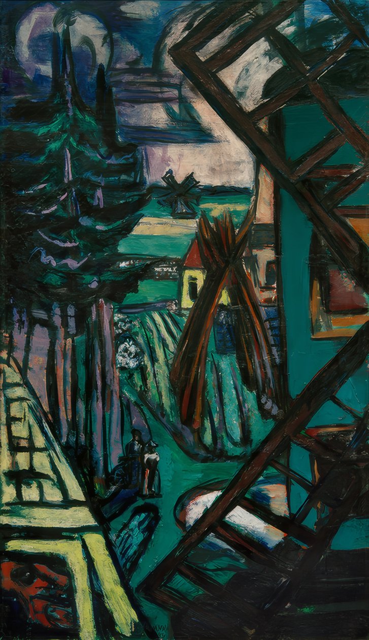 Suuri maisema Laren tuulimylly tekijältä Max Beckmann