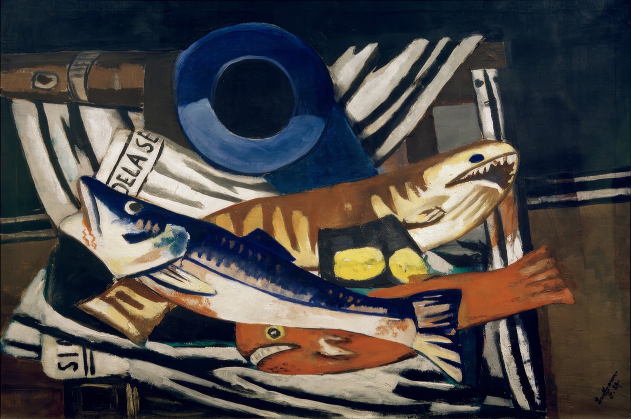 Suuri kalojen asetelma tekijältä Max Beckmann