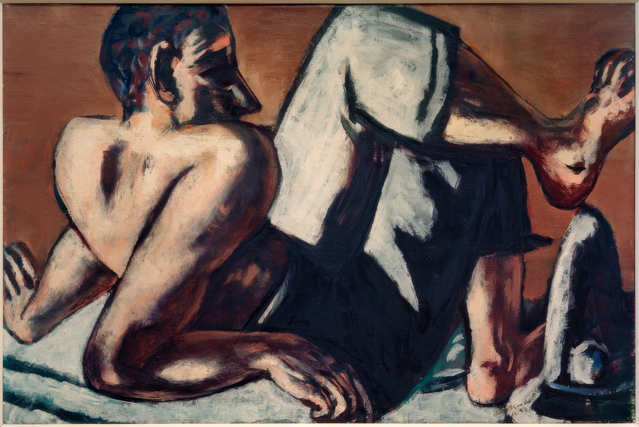 Halbakt-Clown (taiteilija) tekijältä Max Beckmann