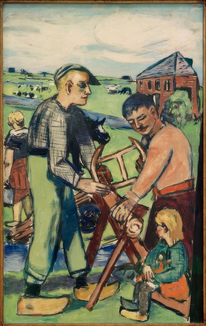 Puusaha lapsella (hollantilainen puusaha) tekijältä Max Beckmann