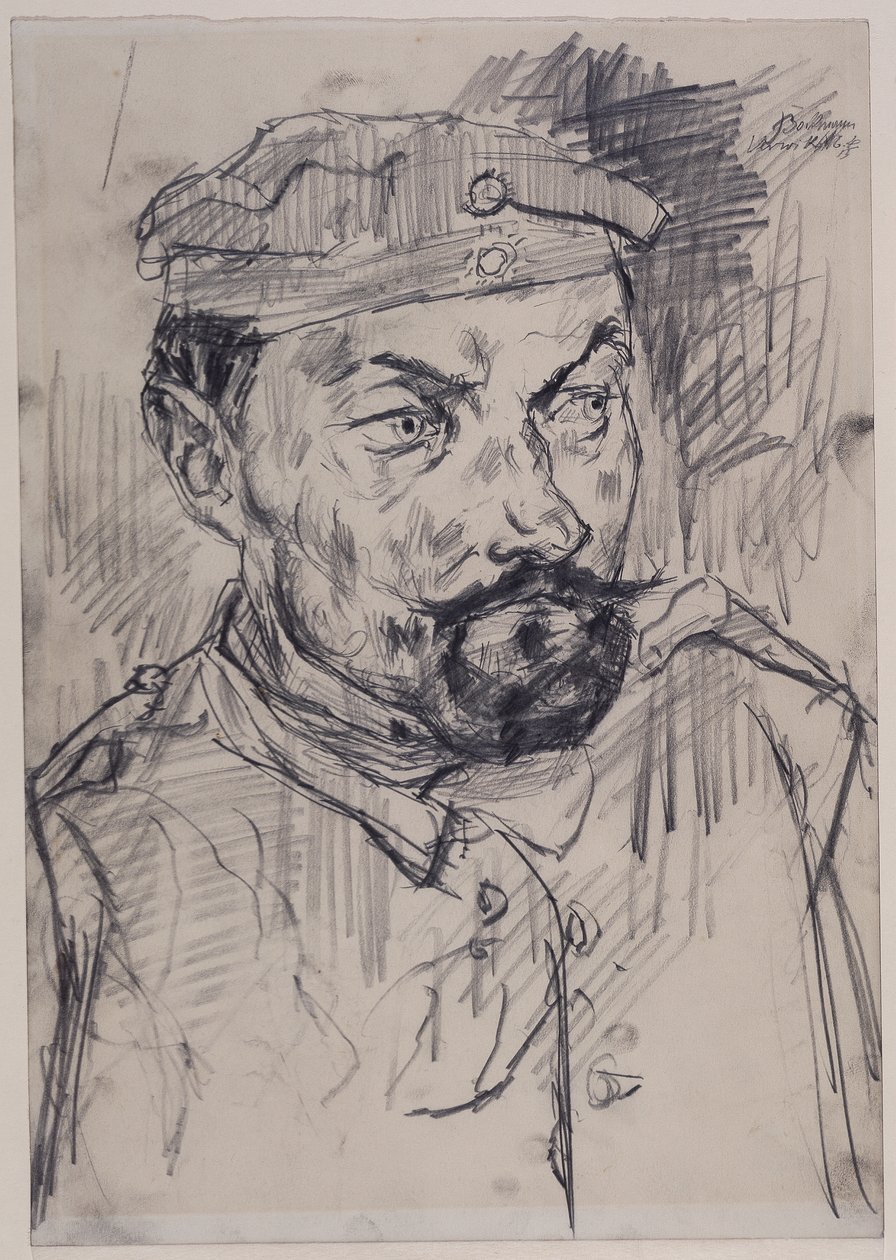 Kotivartion jäsen Ernst Pflanz, pää ja hartiat tekijältä Max Beckmann