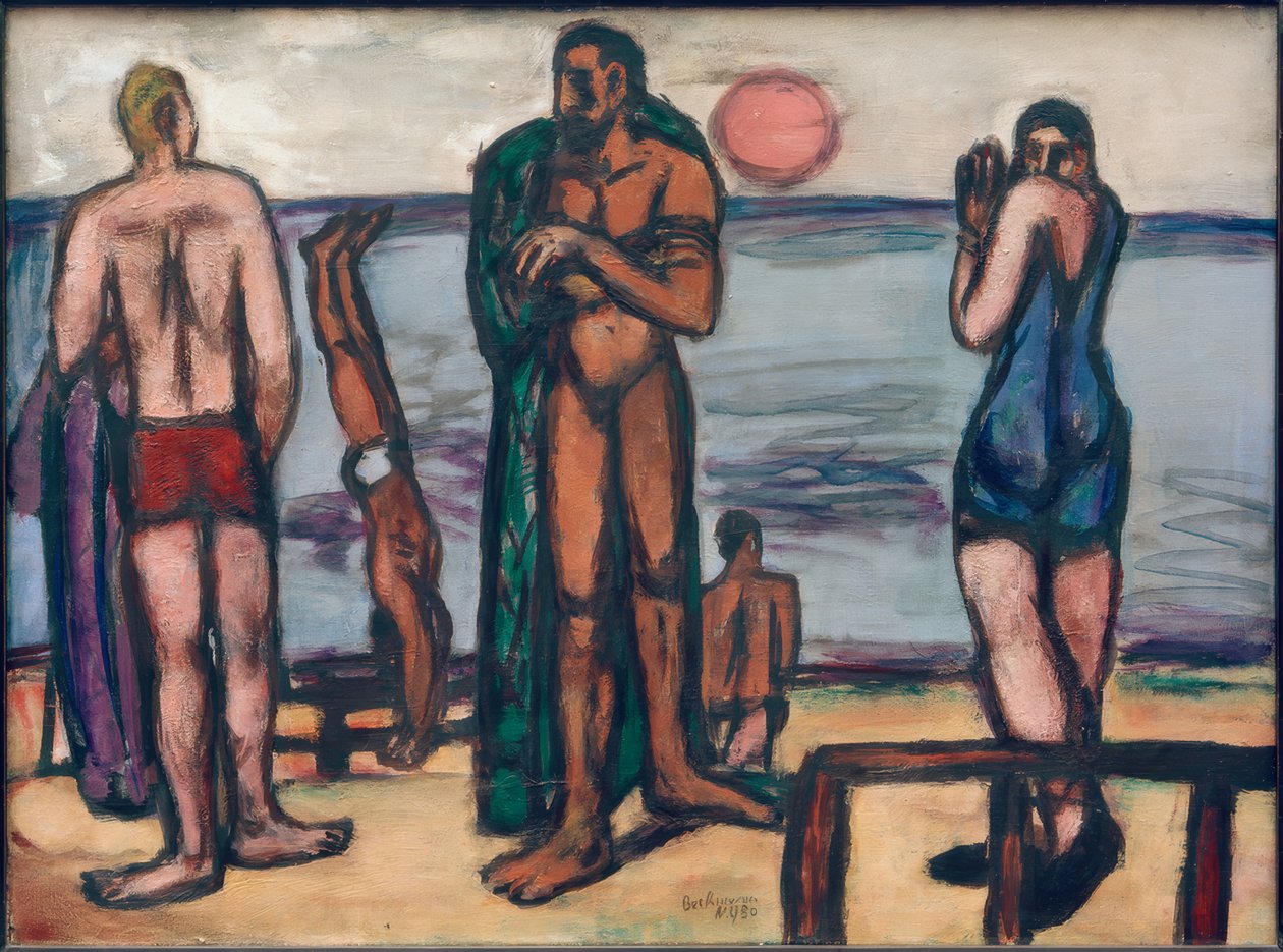 Pieni kuva uimareiden kanssa tekijältä Max Beckmann