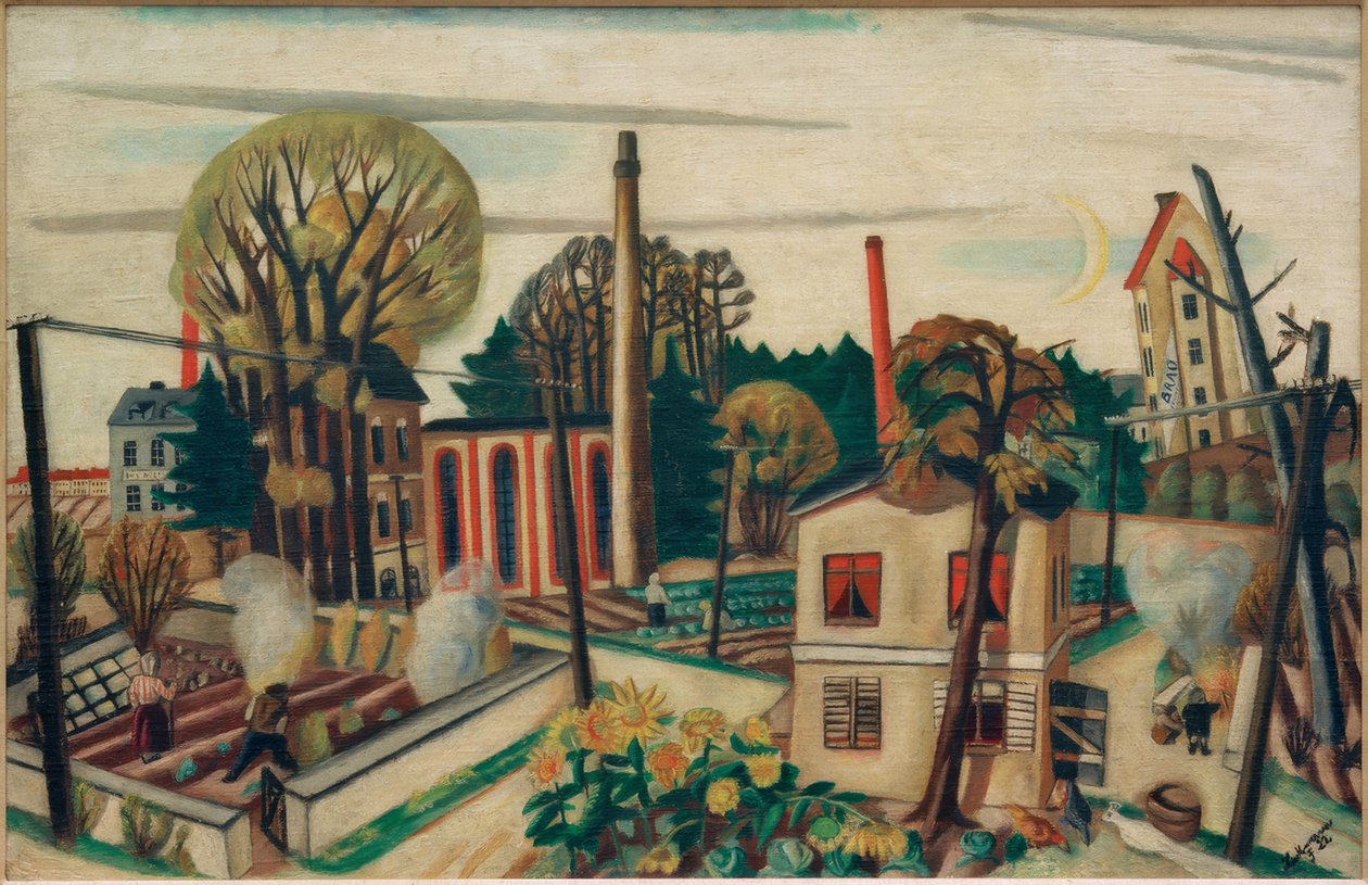 Maisema lähellä Frankfurtia, tehdas tekijältä Max Beckmann