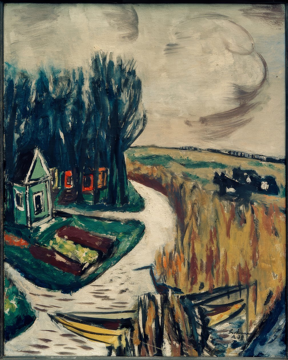 Maisema lehmien kanssa tekijältä Max Beckmann