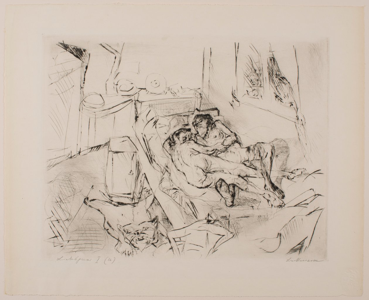 Lovers I, levy 4 portfoliosta "Faces" tekijältä Max Beckmann