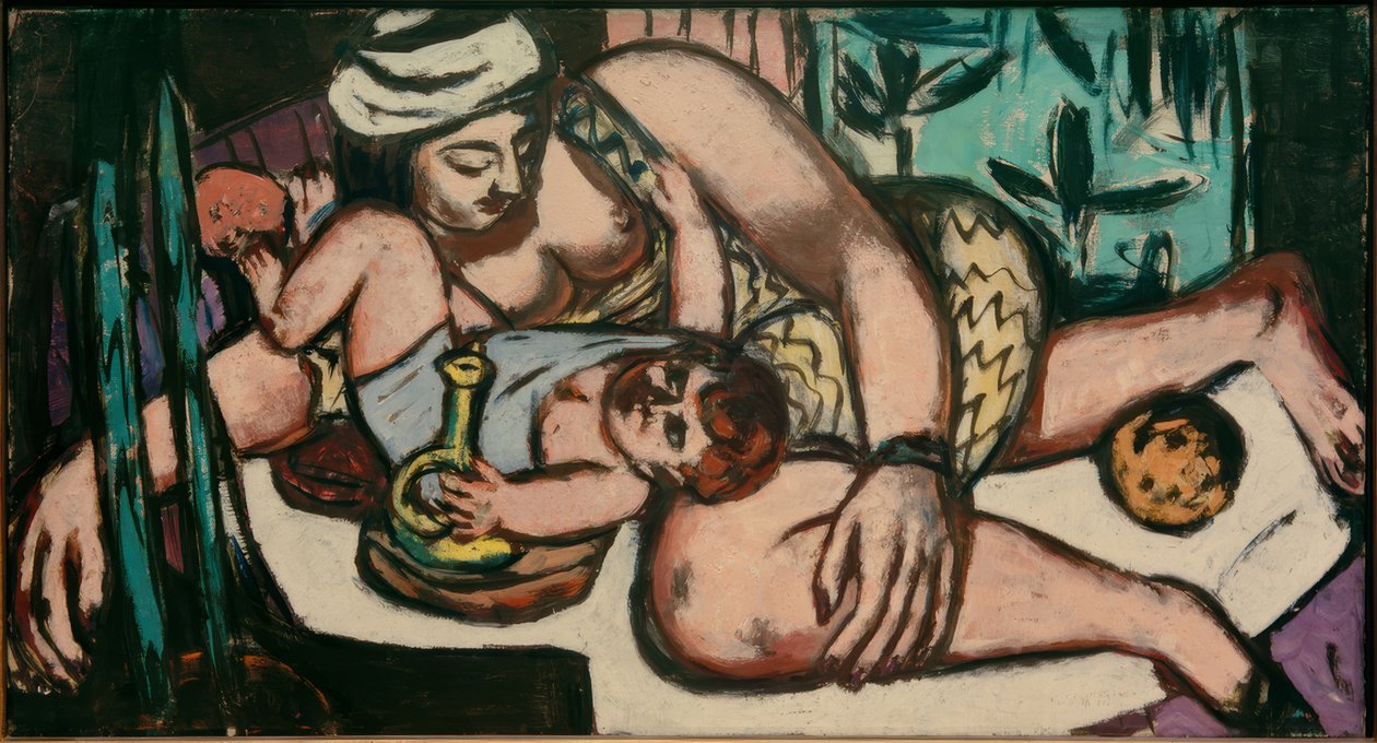 Äiti leikkivän lapsen kanssa tekijältä Max Beckmann