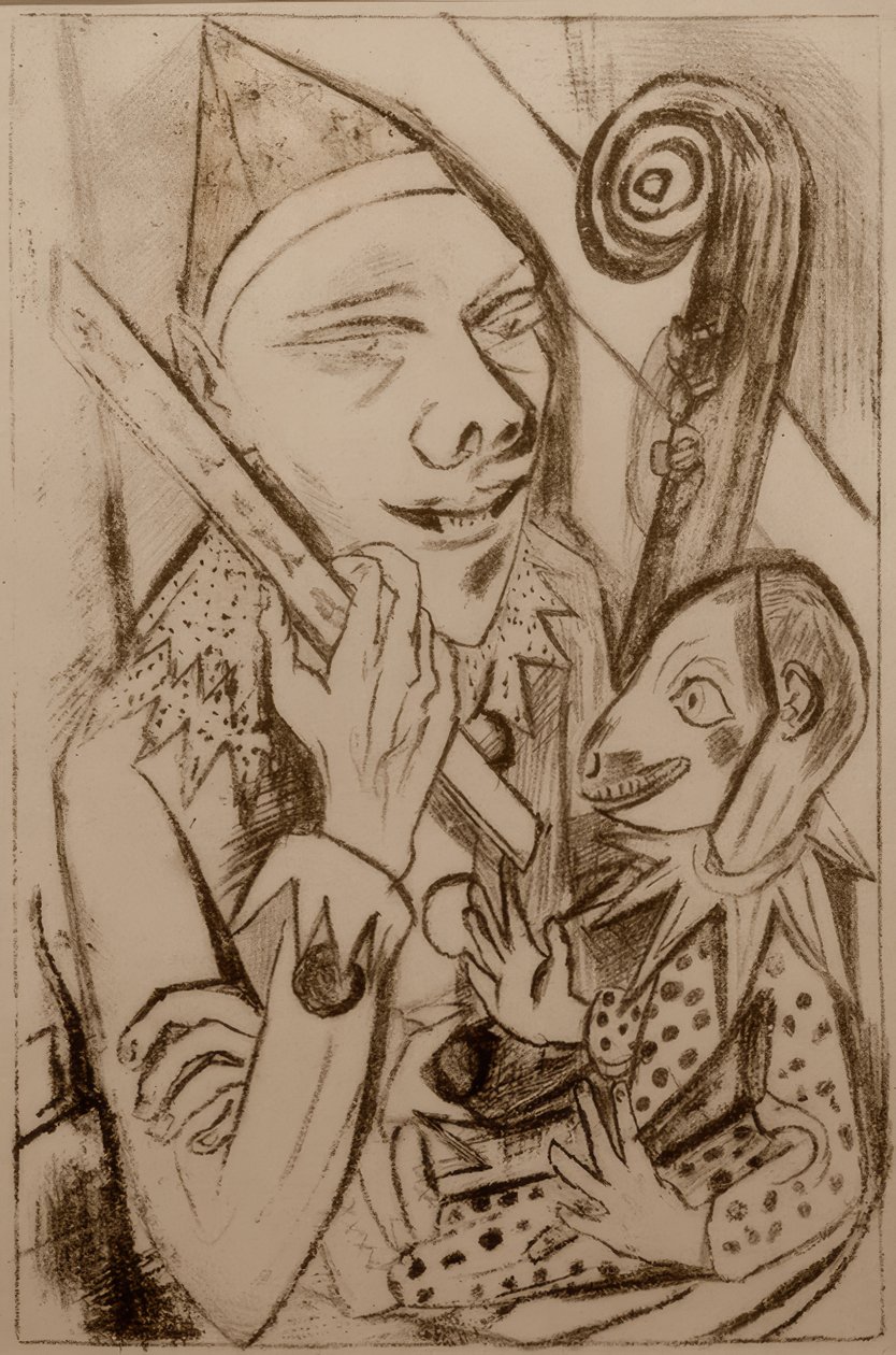 Pierrot naamiolla tekijältä Max Beckmann