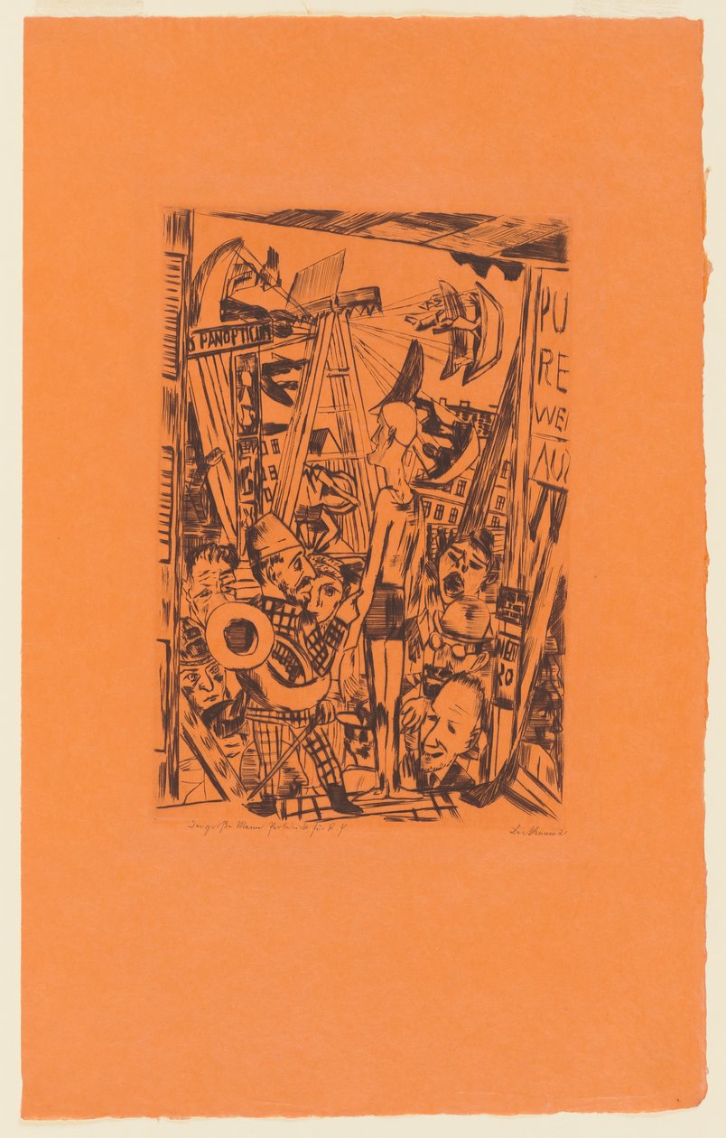 Tafel 5 der Serie: Jährlicher Jahrmarkt tekijältä Max Beckmann