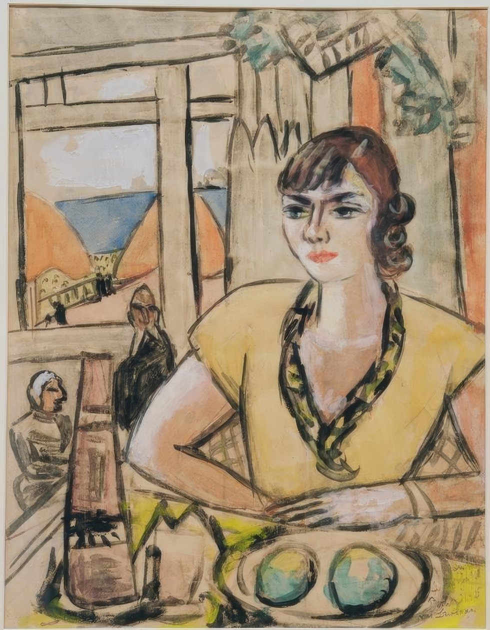 Muotokuva Quappista rantakahvilassa tekijältä Max Beckmann