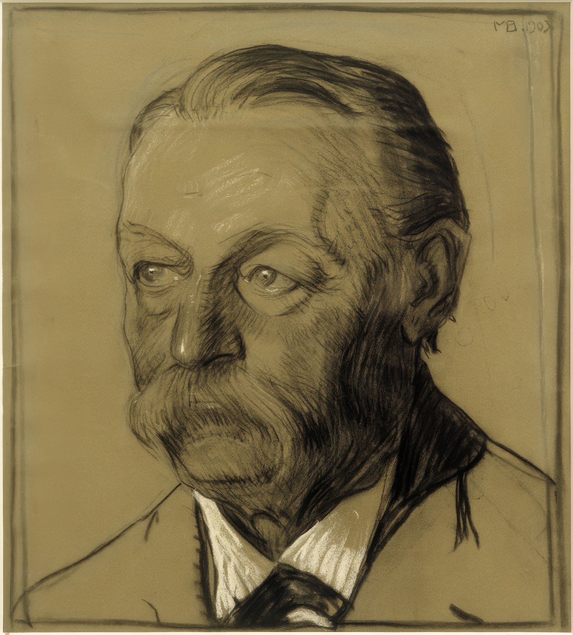 Friedrich Beckmann-sedän muotokuva, puoliprofiili vasemmalla tekijältä Max Beckmann