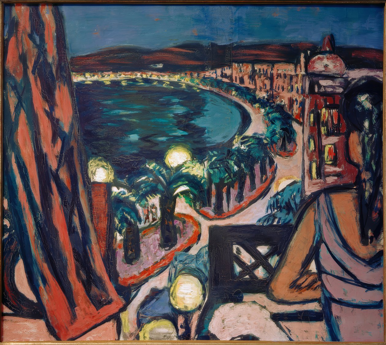 Promenade des Anglais (Nice vom Hotel bei Nacht) tekijältä Max Beckmann