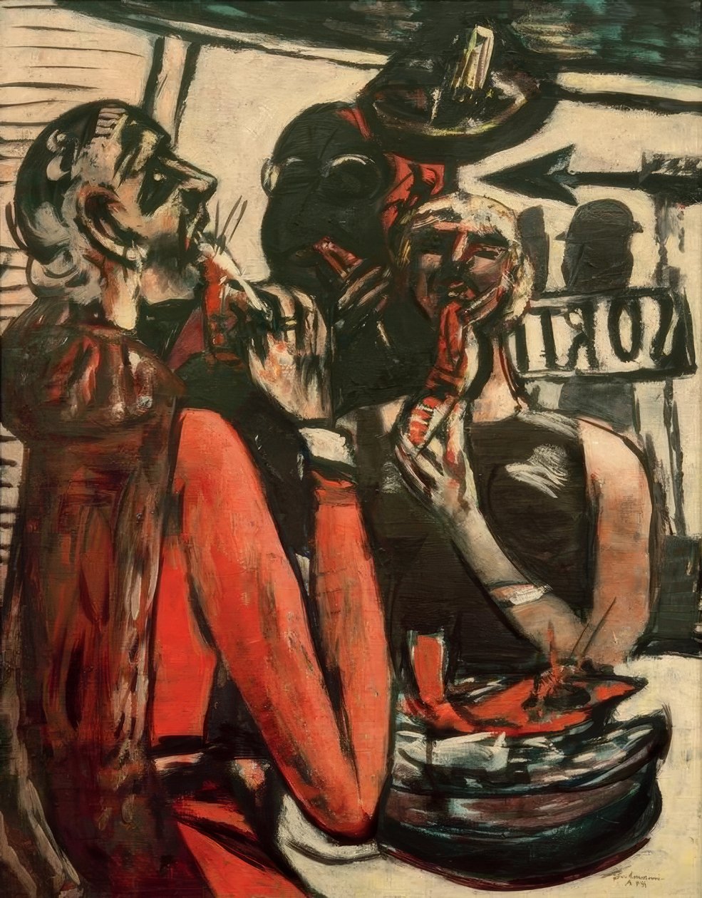 Prunier (Im Restaurant Prunier, Pariisi) tekijältä Max Beckmann