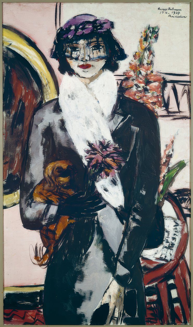 Quappi valkoisella turkilla tekijältä Max Beckmann