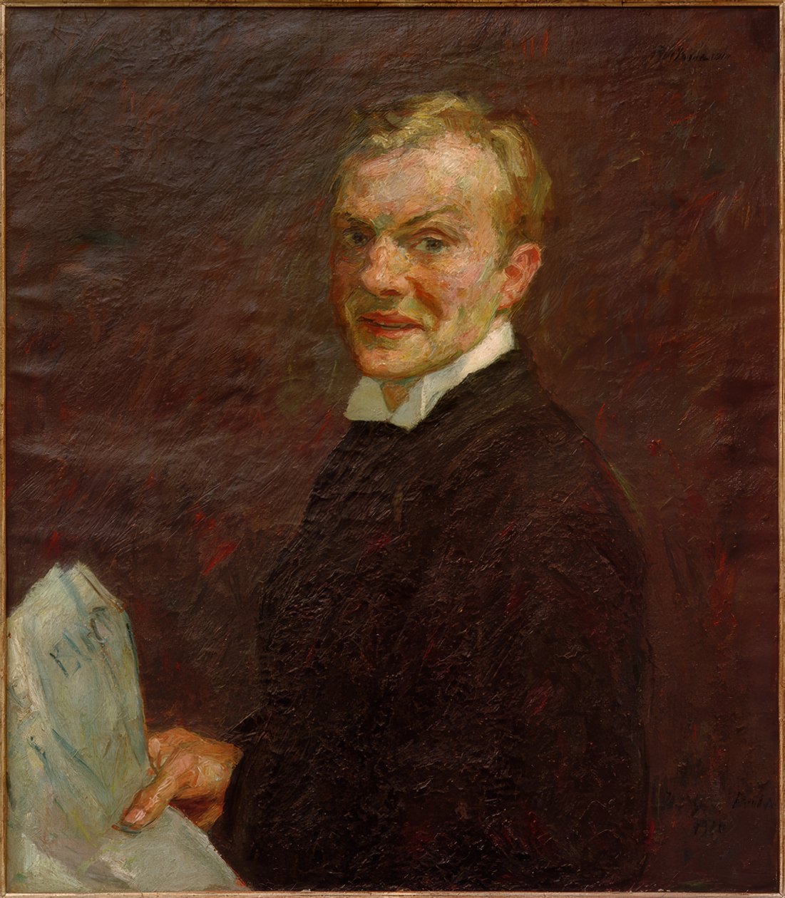 Omakuva (nauraa) tekijältä Max Beckmann