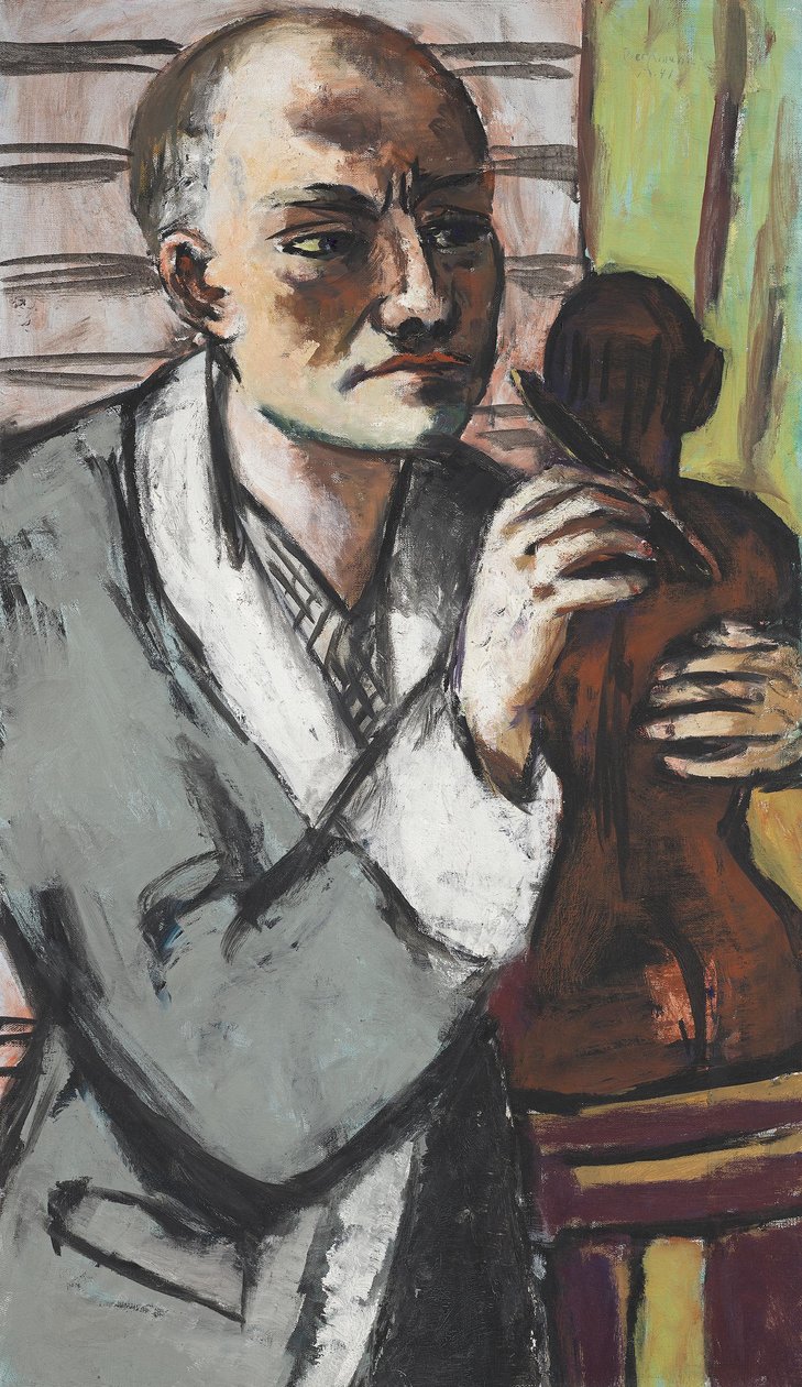 Omakuva harmaassa aamutakissa tekijältä Max Beckmann