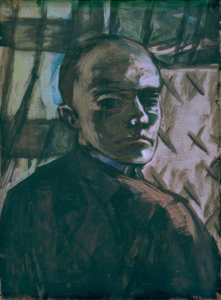 Omakuva vihreällä verholla tekijältä Max Beckmann