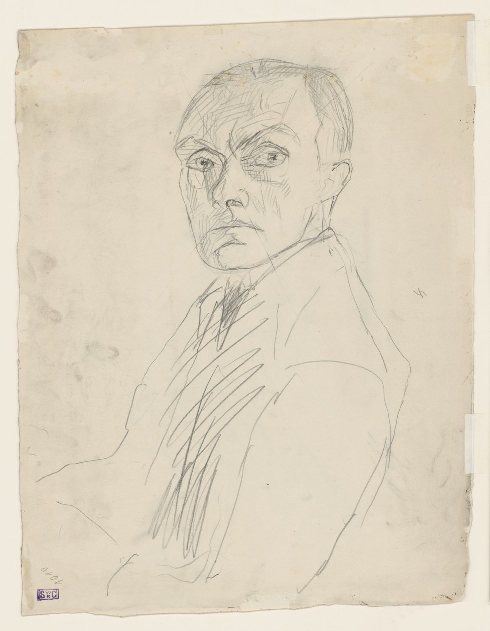 Omakuva puoliprofiilissa vasemmalle (hylätty) tekijältä Max Beckmann