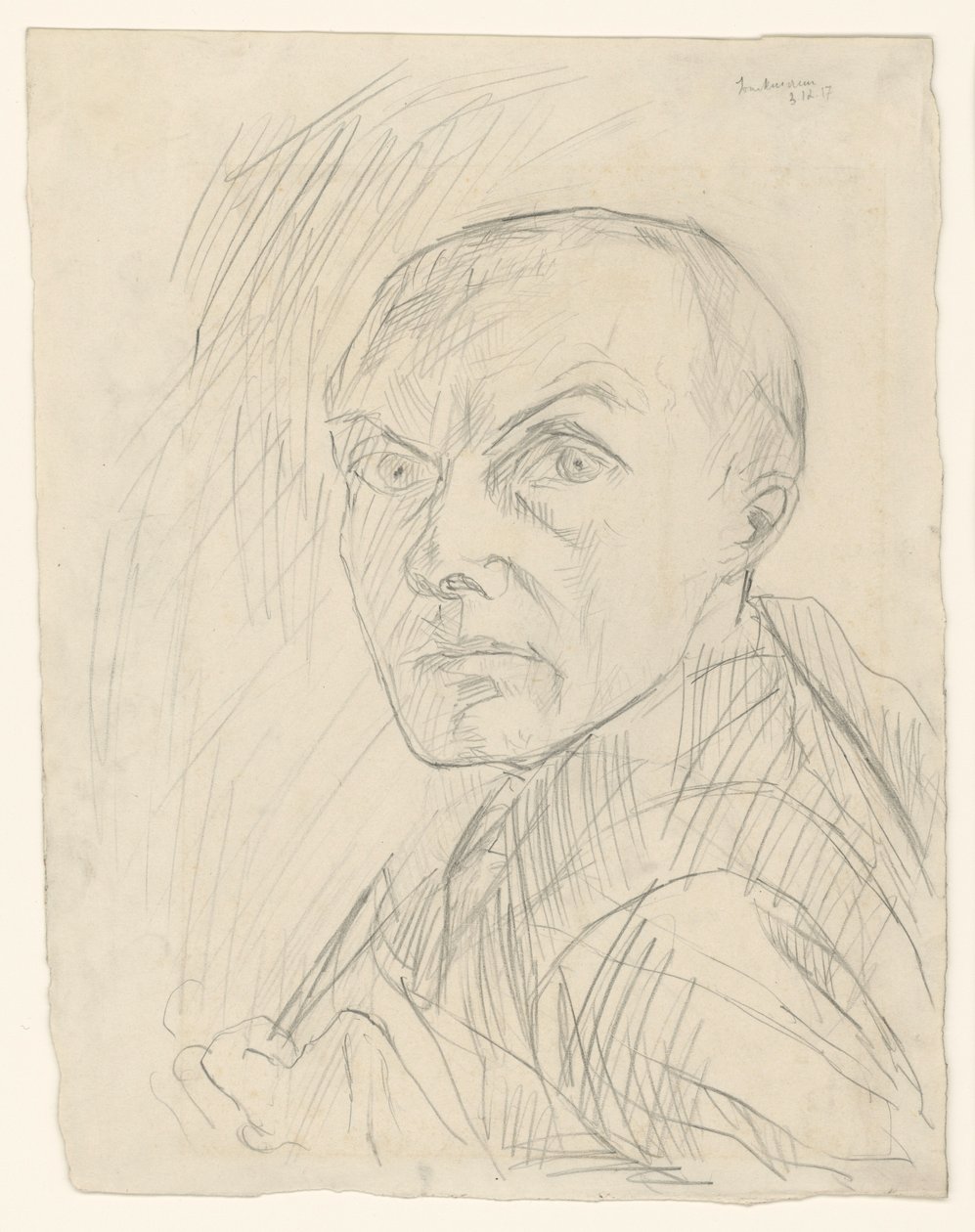 Omakuva puoliprofiilissa vasemmalle tekijältä Max Beckmann