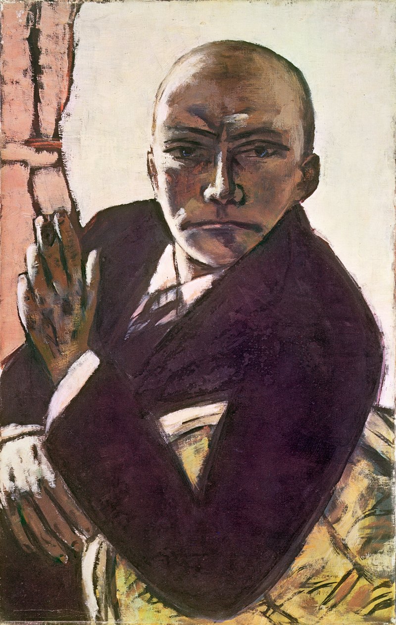 Omakuva (öljy kankaalle) tekijältä Max Beckmann