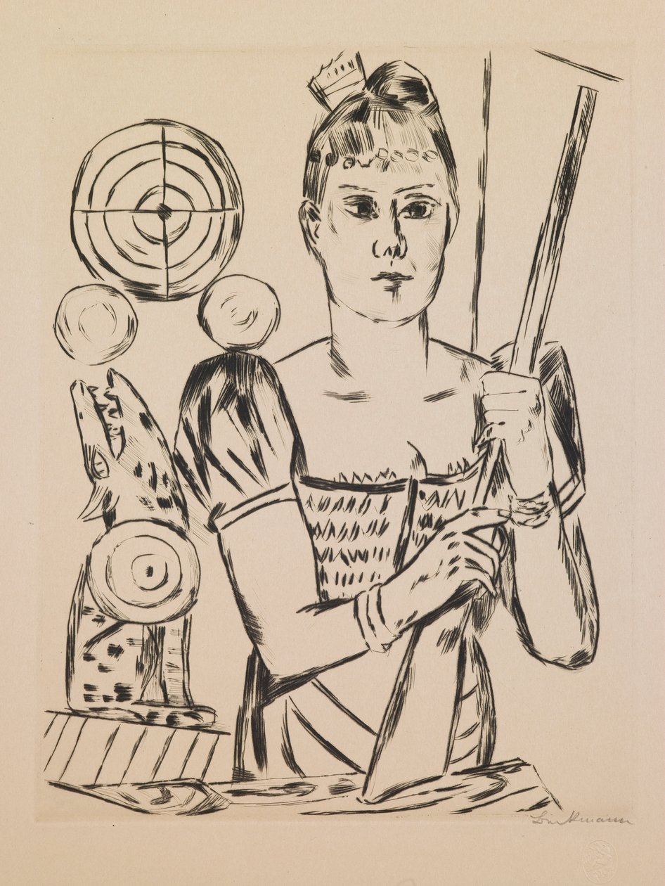 Ammuntagalleria, levy 4 portfoliosta “Vuosimessut” tekijältä Max Beckmann