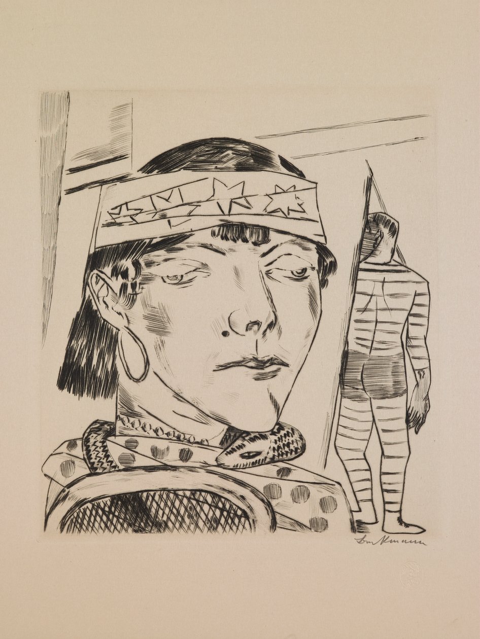 Snake Lady, levy 10 portfoliosta “Vuosimessut” tekijältä Max Beckmann