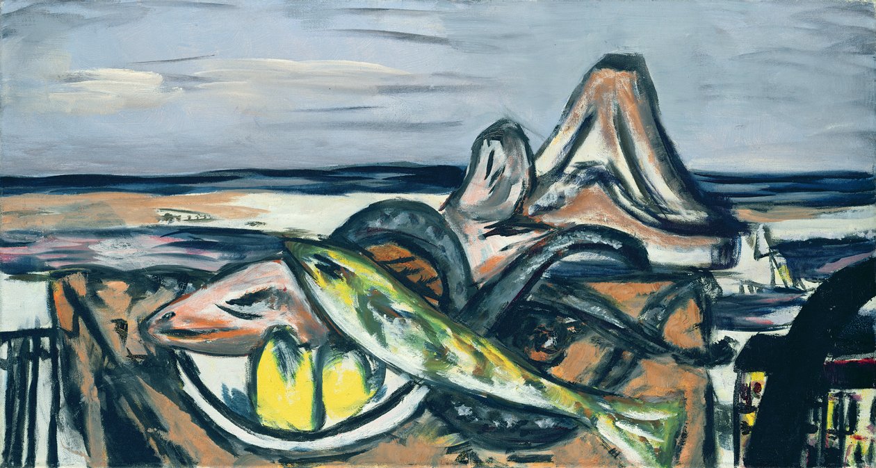 Asetelma kalan kanssa tekijältä Max Beckmann