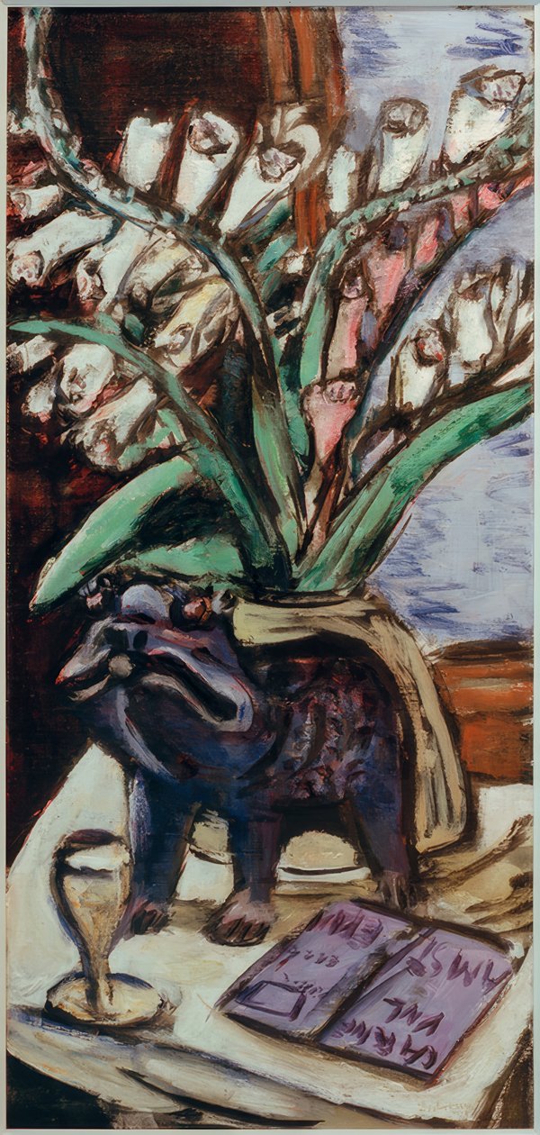 Asetelmaselitys ketunhansikkaan kanssa tekijältä Max Beckmann