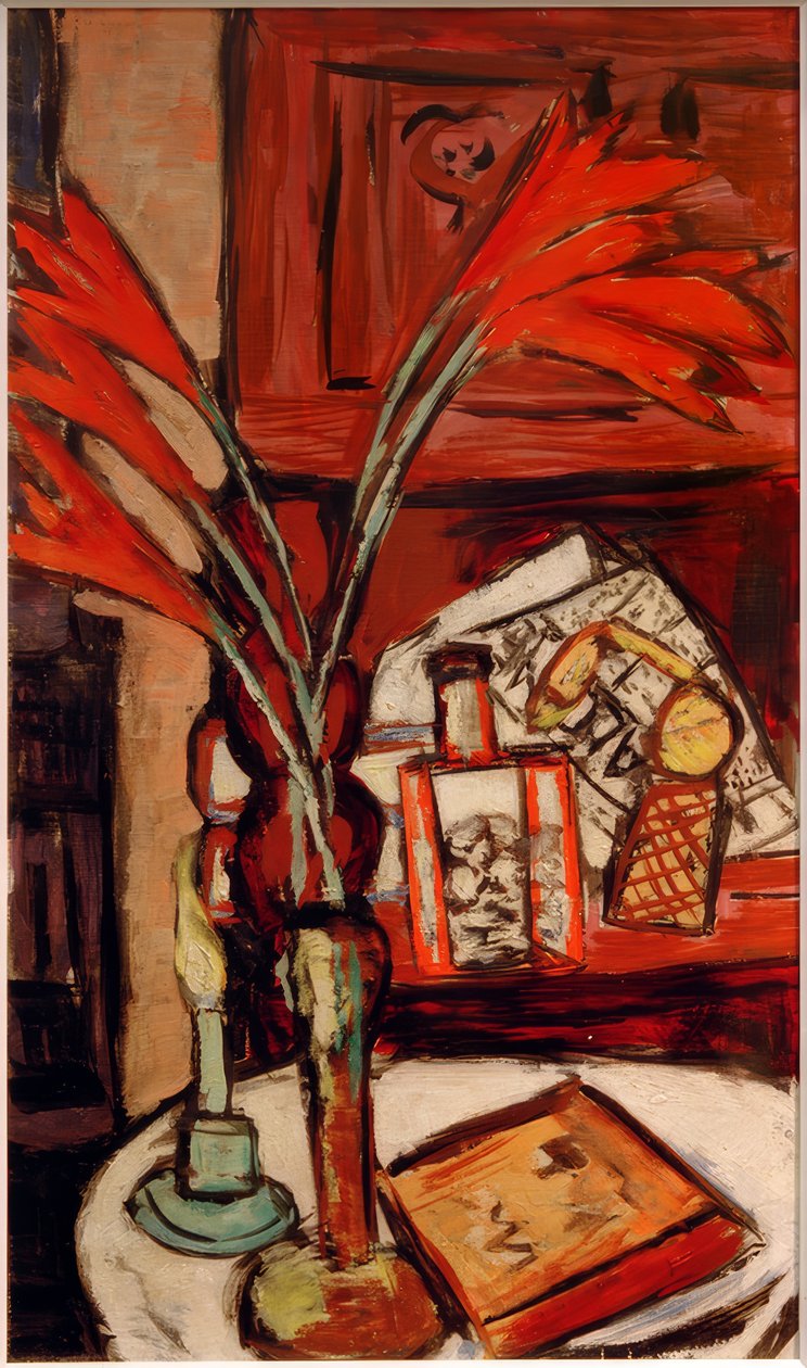 Asetelma vihreällä kynttilällä tekijältä Max Beckmann