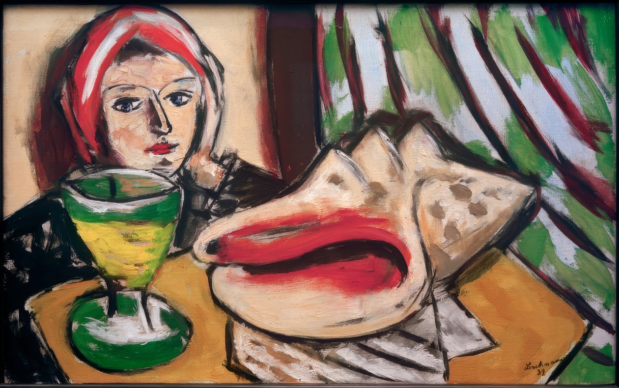 Asetelma suurella simpukankuorella tekijältä Max Beckmann