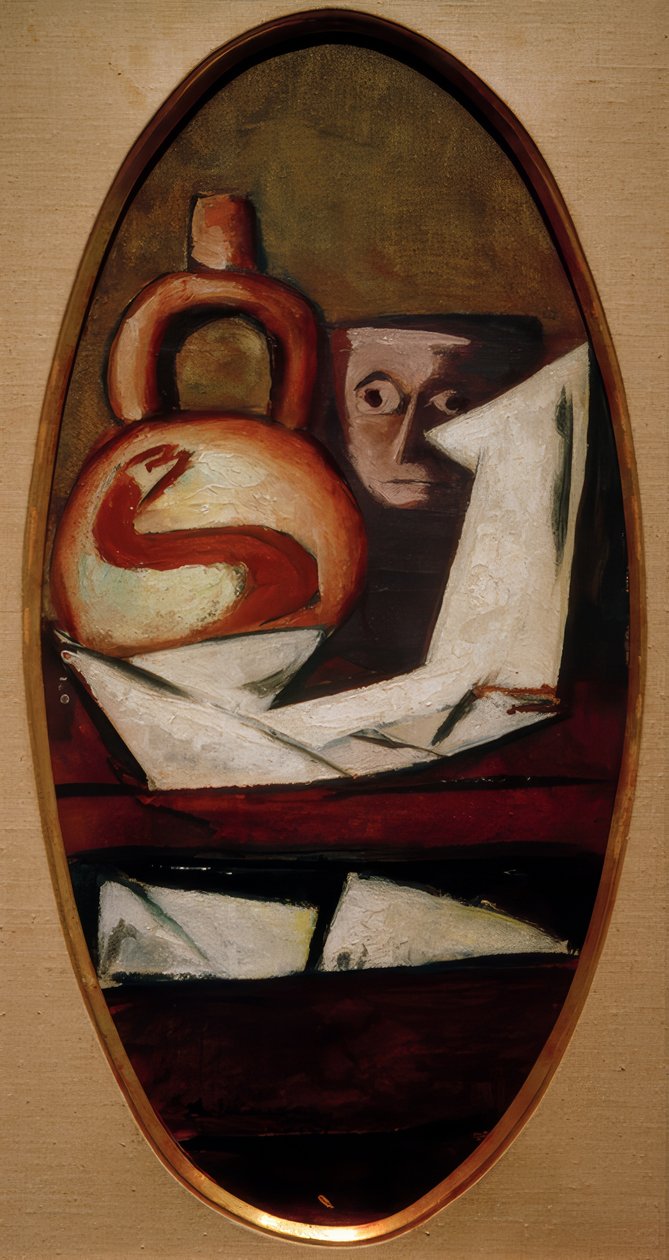 Asetelma meksikolaisella hahmolla tekijältä Max Beckmann