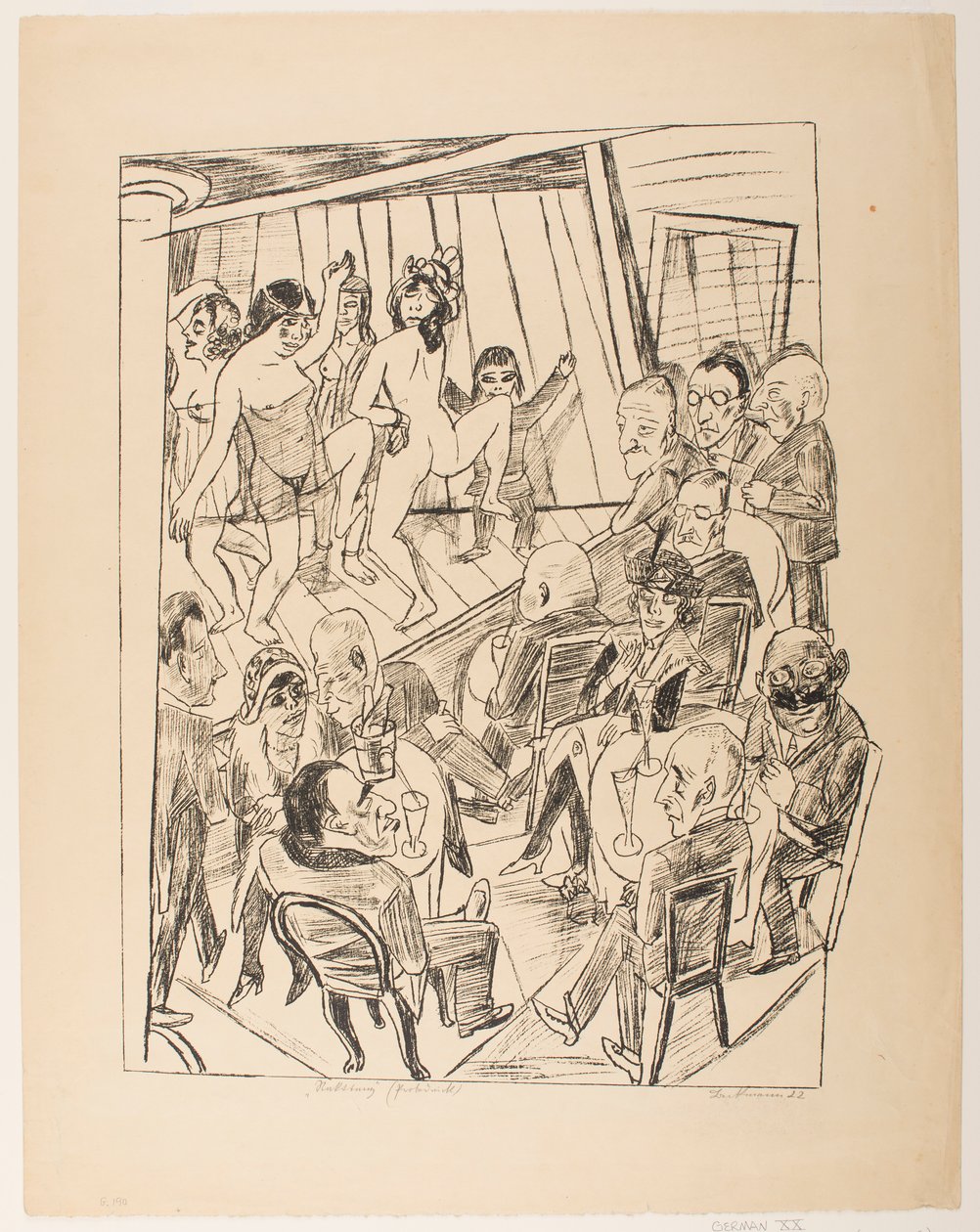 Striptease, levy 4 sarjasta "Trip to Berlin 1922" tekijältä Max Beckmann