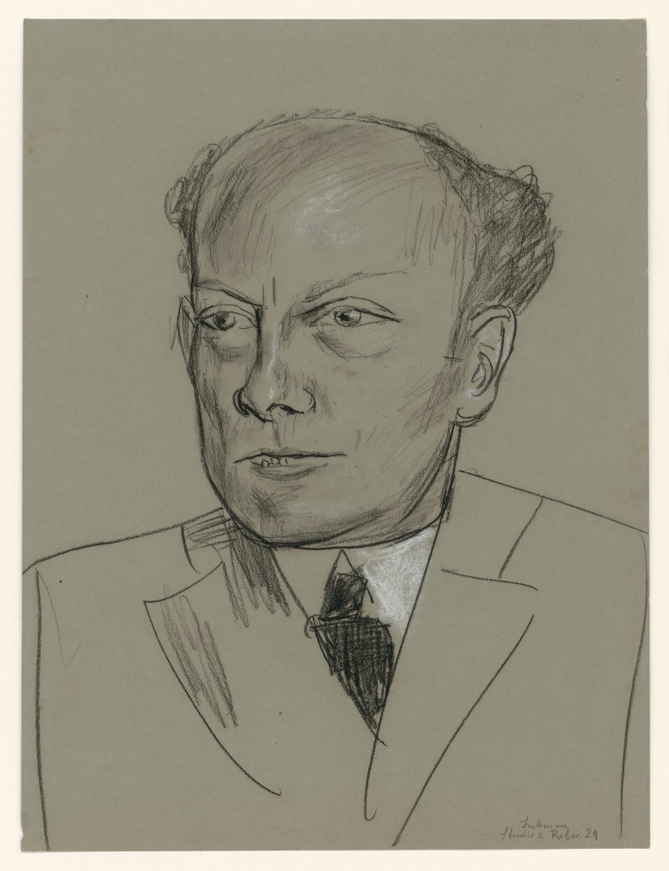 Tutkimus Gottlieb Friedrich Reberin muotokuvasta (pää) tekijältä Max Beckmann