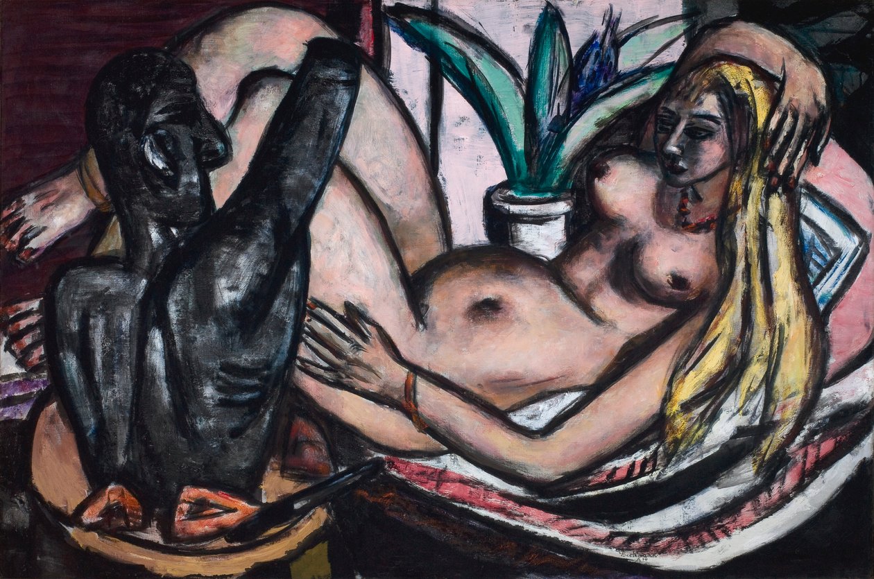 Studio (naisten alaston ja veistos) tekijältä Max Beckmann