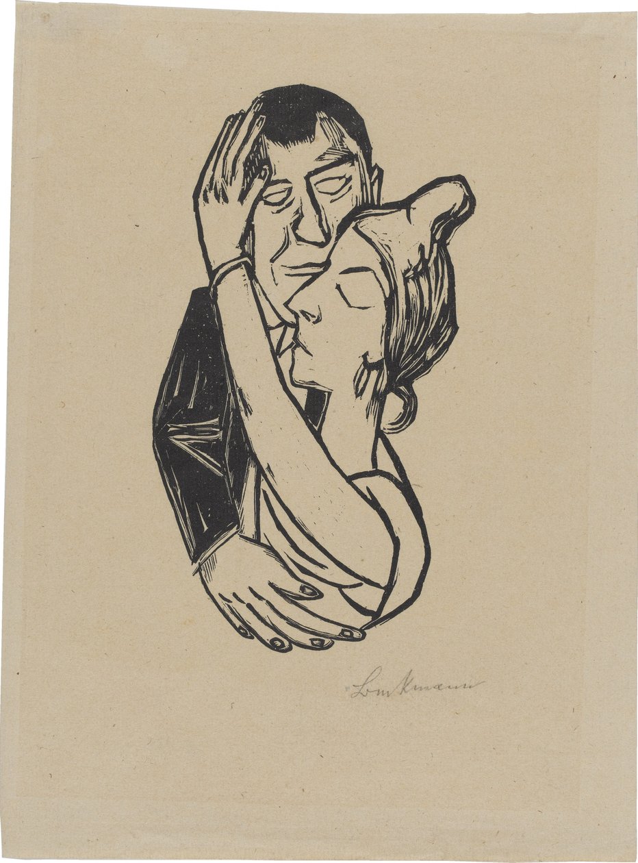 Tanssijat (lehti 2 teoksesta: Toinen Ganymedes-kansio) tekijältä Max Beckmann